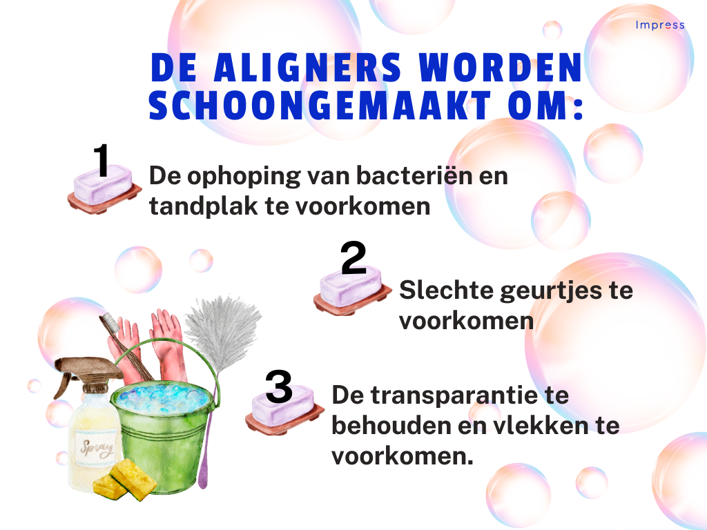 afbeelding die laat zien waarom je je aligners schoon moet maken 