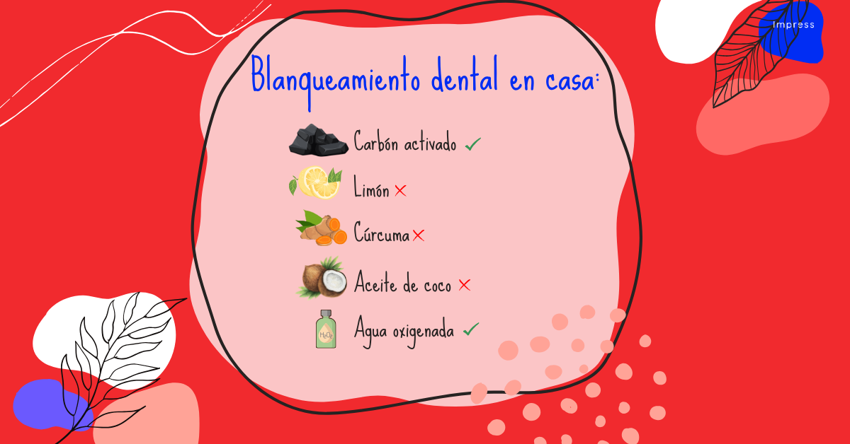 Inforgrafía sobre cómo tener los dientes más blancos en casa.