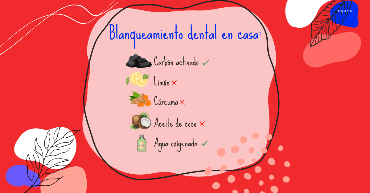 Infiografía sobre el blanqueamiento dental en casa.
