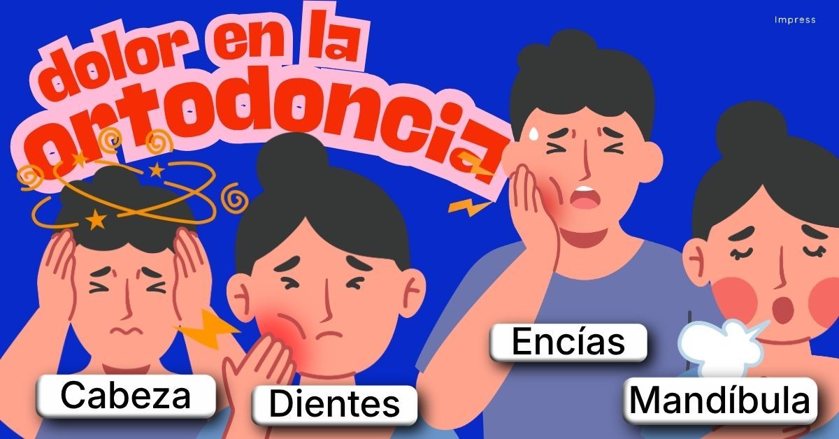 Infografía sobre las partes del cuerpo aparte de los dientes que duelen por la ortodoncia.
