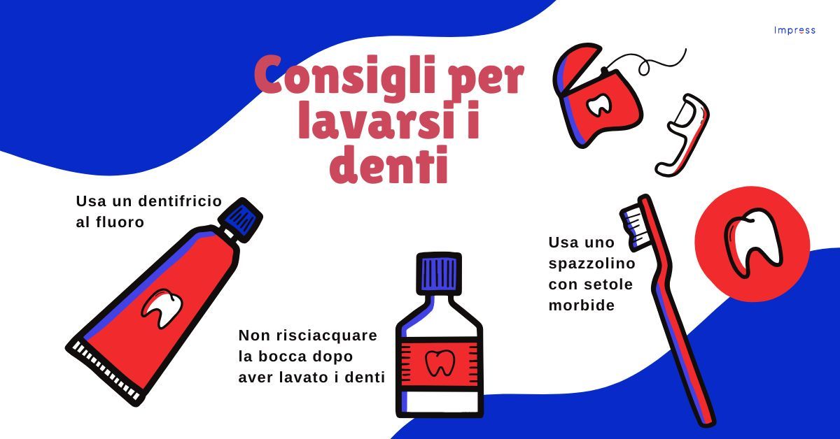 Infografica sui consigli per lavarsi i denti.