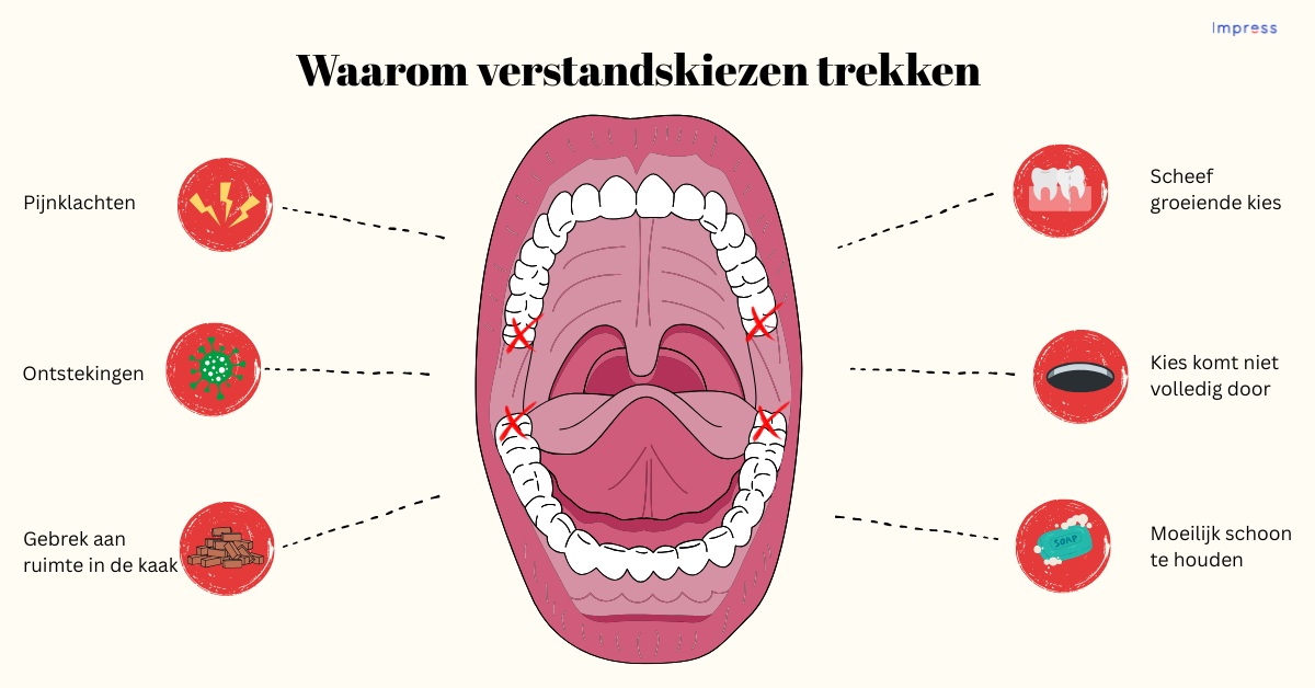 infographic over waarom verstandskiezen trekken