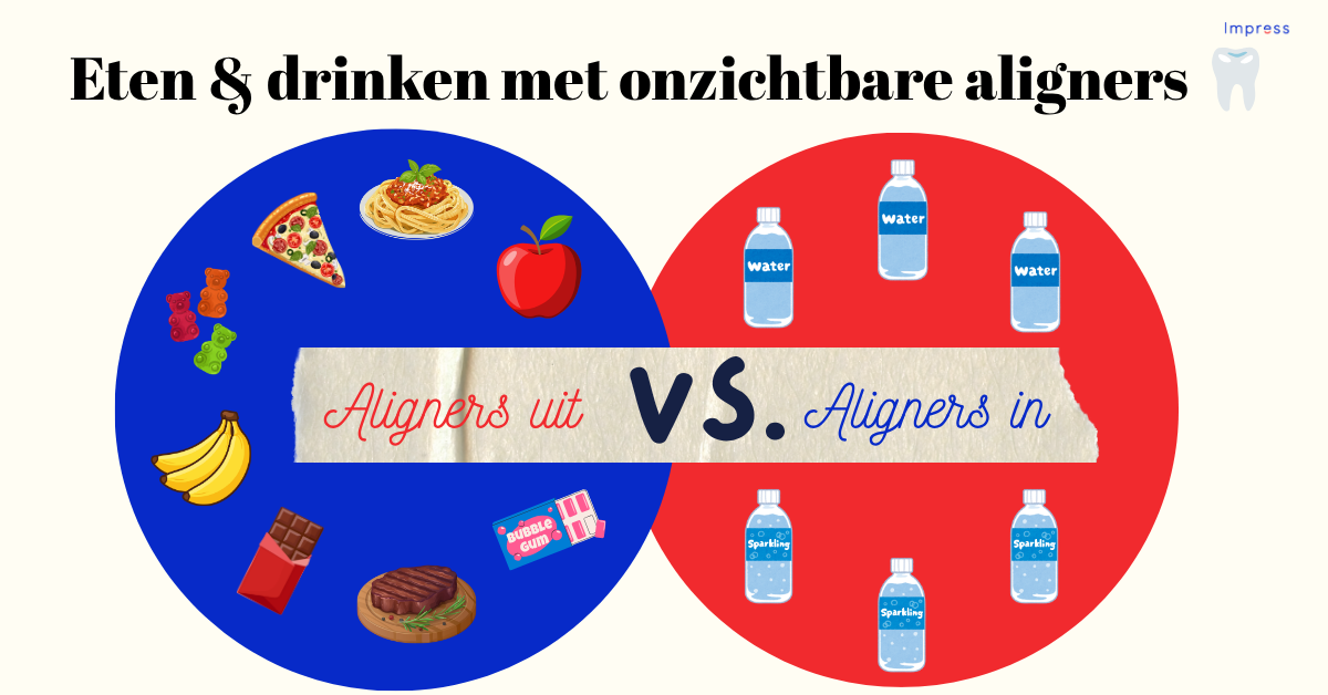 infographic over eten en drinken met onzichtbare aligners