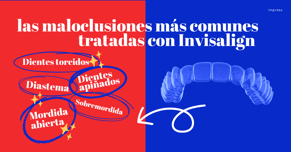 Infografía de las maloclusiones más comunes tratadas con Invisalign.