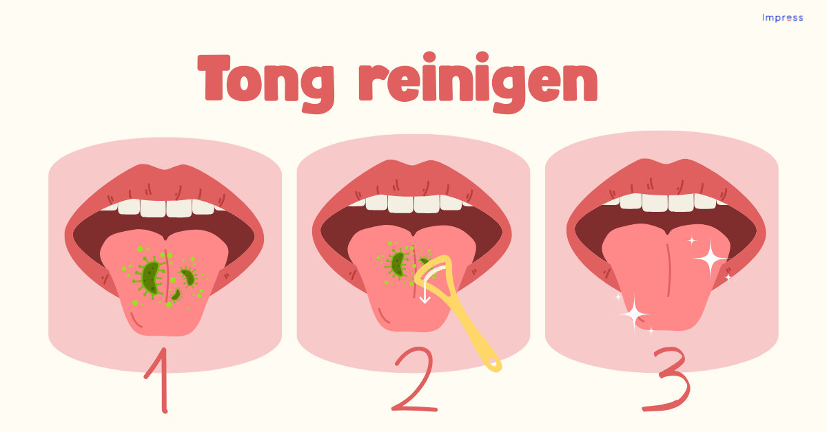 Infographic tong reinigen met tongschraper